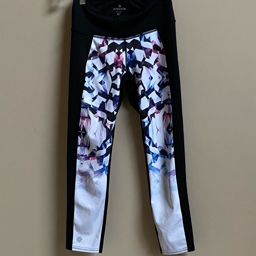 ATHLETA LEGGINGS/YOGA STRETCH PANTS/BACK ZIPPER POCKET/XXS /EUC
